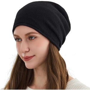 Black Facecozy Knit Slouchy Beanie